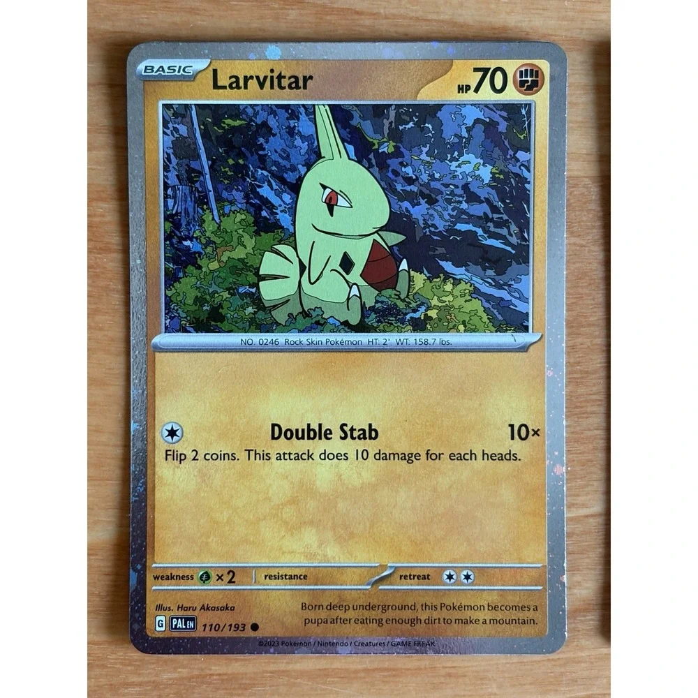 Pokémon Paldea Evolved Tyranitar 135/193 Cosmos Holo + R Holo Larvitar & Pupitar